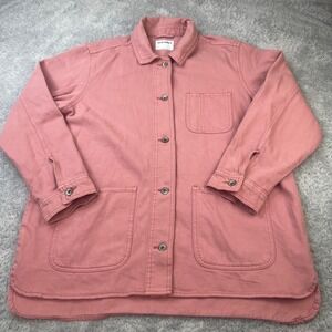 Old Navy Workwear Shack Womens Large Pink Dusty Rose Denim Chore Barn Jacket